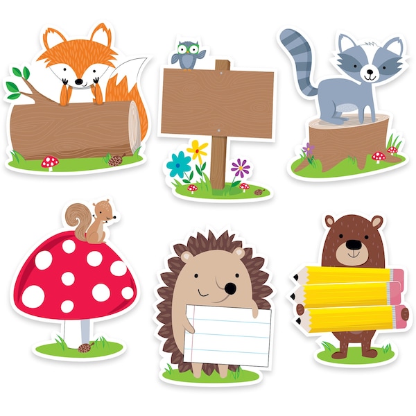Woodland Friends 6in Designer Cut-Outs, 36 Pieces, PK3